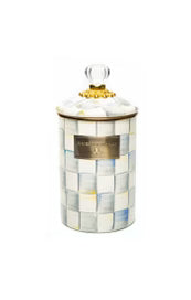 Sterling Check Enamel Canister Large
