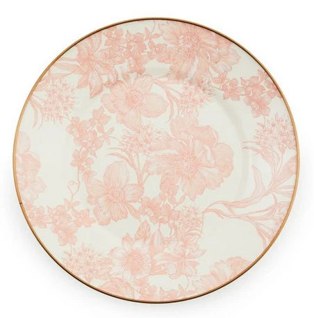 English Garden Enamel Dinner Plate - Rosy