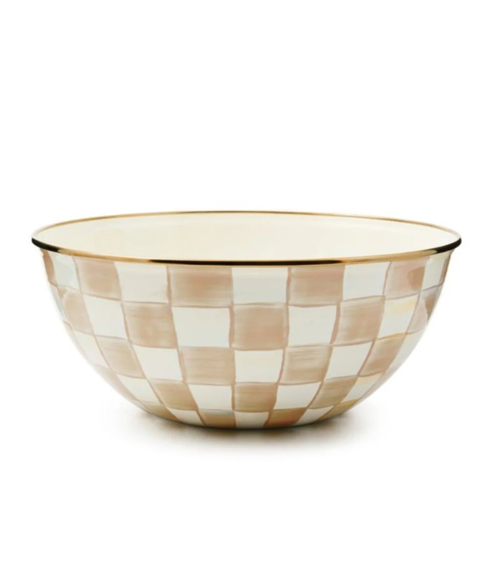 Mocha Check Everyday Bowl Large
