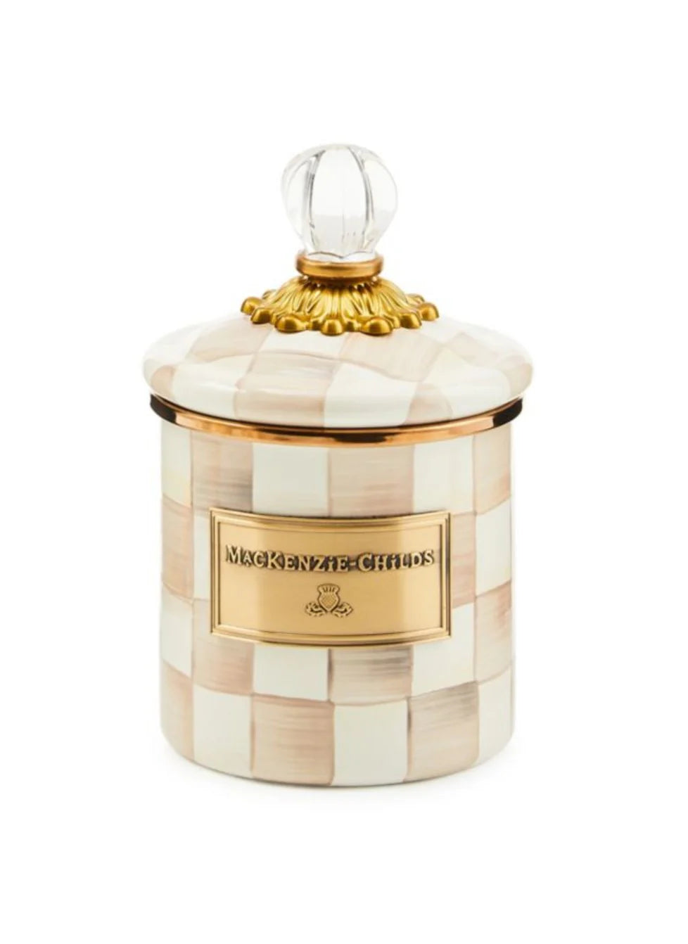 Mocha Check Canister Demi