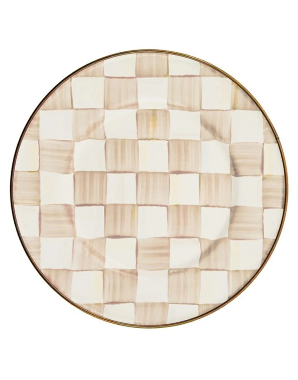 Mocha Check Salad Plate