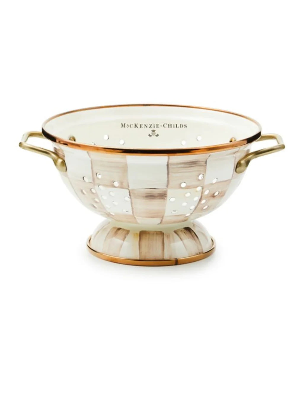 Mocha Check Colander Small