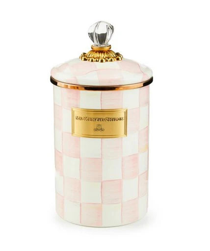 Rosy Check Enamel Canister Large