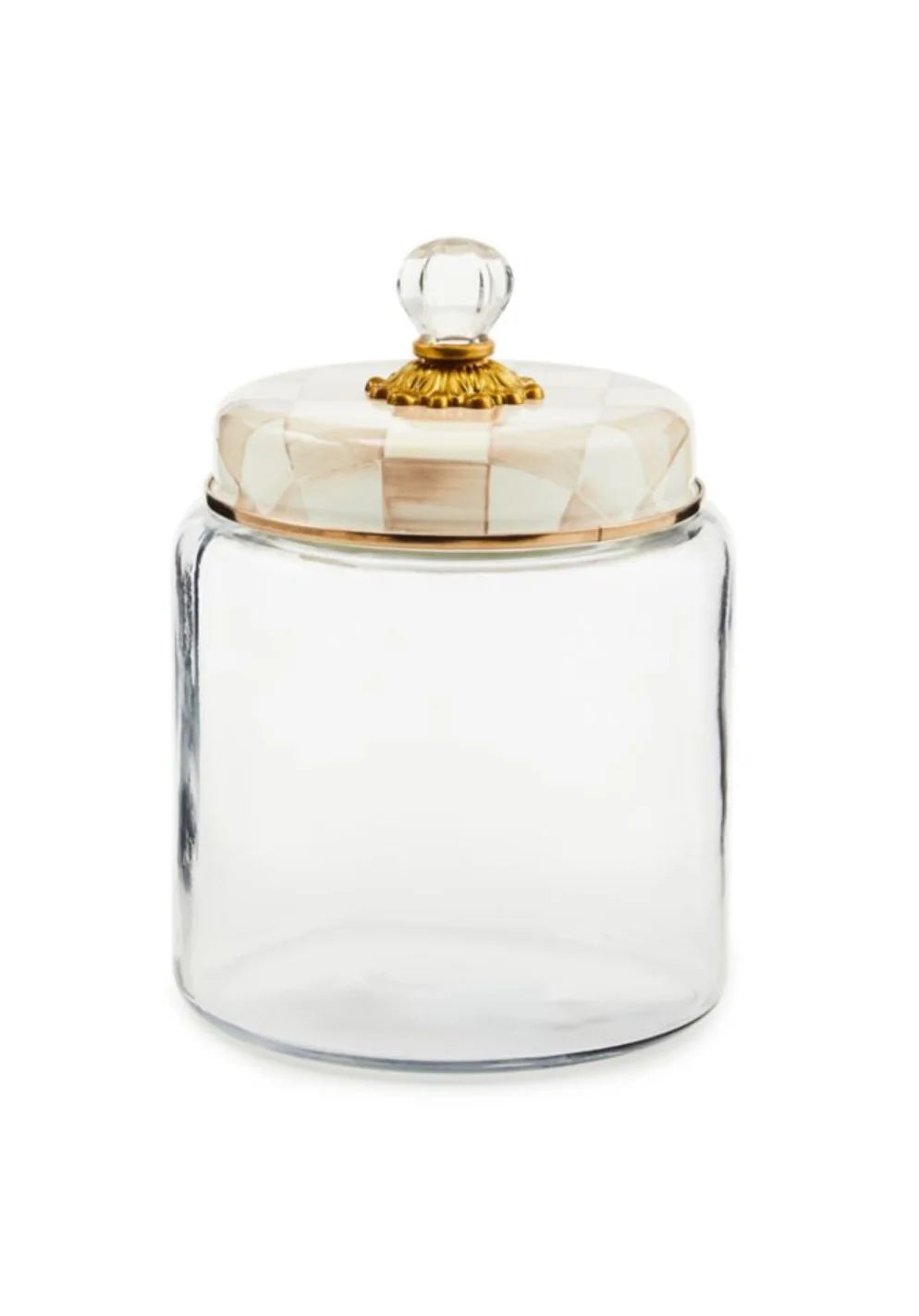Mocha Check Kitchen Canister Large