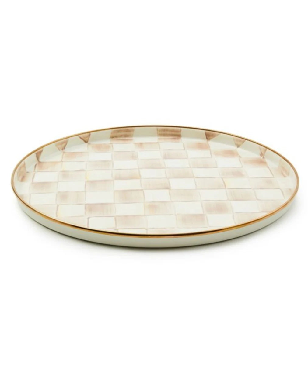 Mocha Check Round Tray