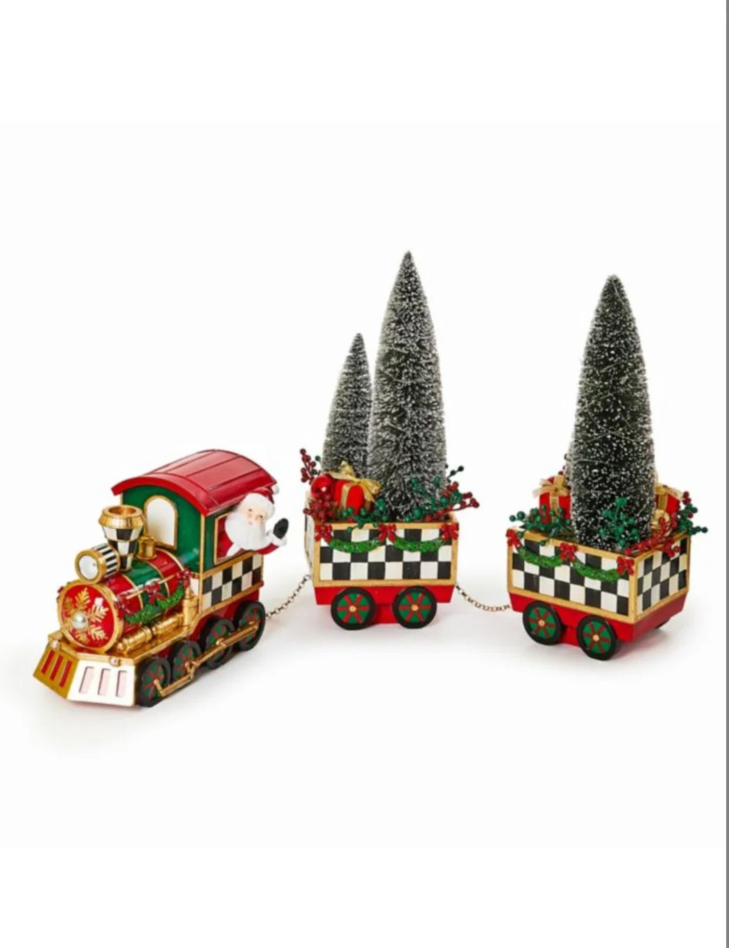 Illuminated Bottle Brush Train Arrangement