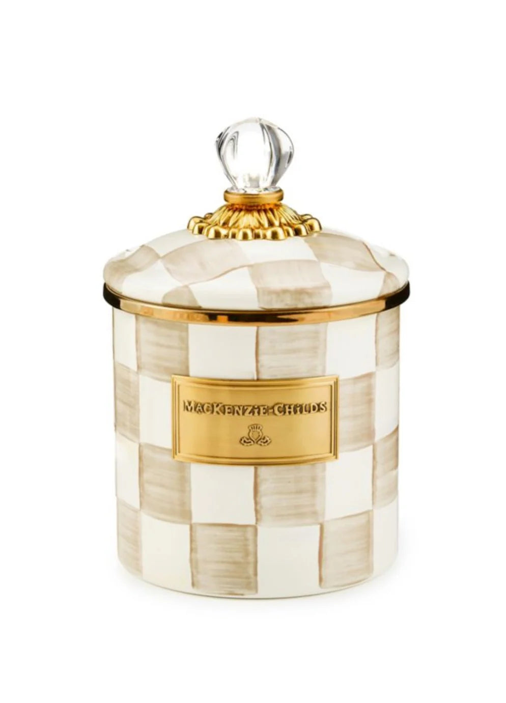 Mocha Check Canister Small