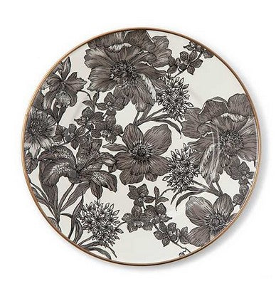 English Garden Enamel Salad/Dessert Plate - Sterling