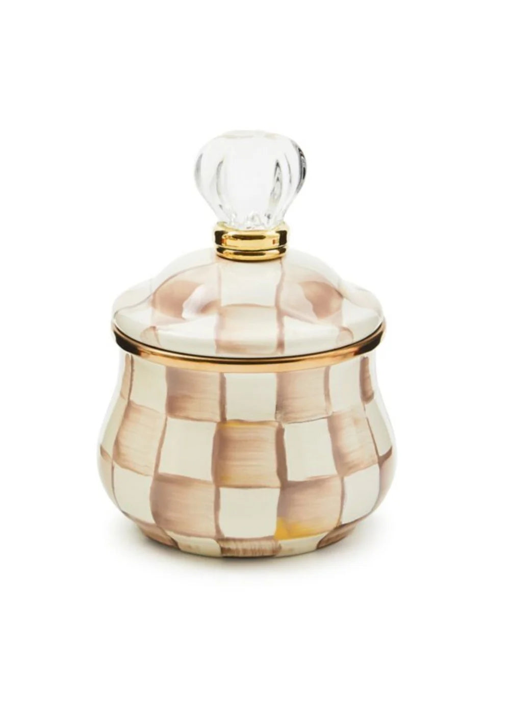 Mocha Check Lidded Sugar Bowl